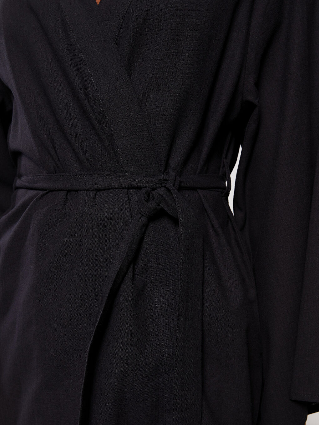 Kimono pour Femmes à Col Double Boutonnage Imprimé à Manches Longues en Popeline-4