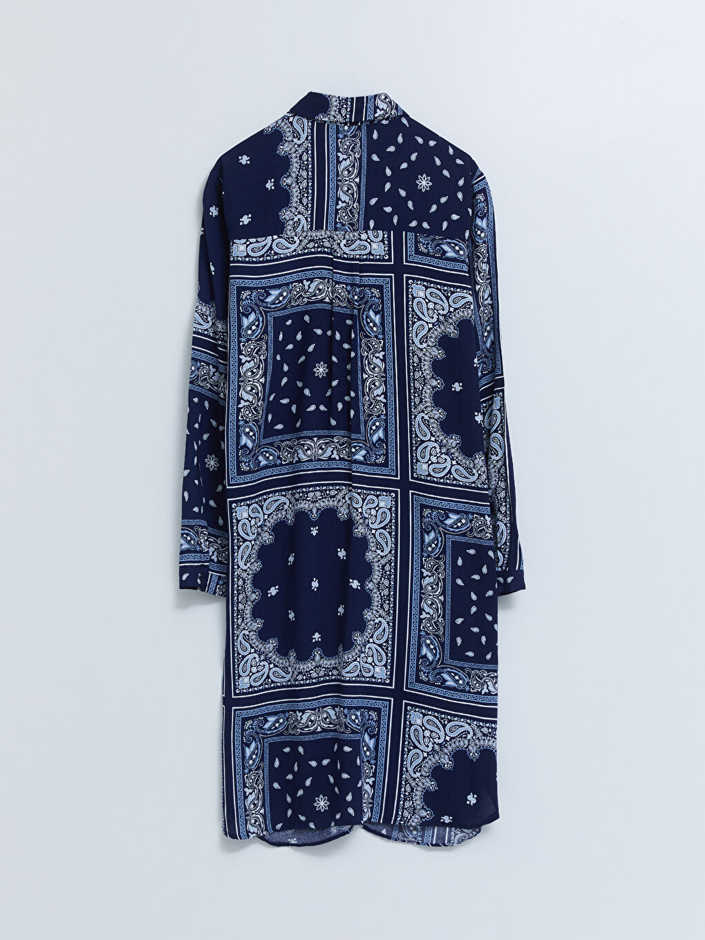 Patterned Long Sleeve Viscose Women's Shirt Tunic-6