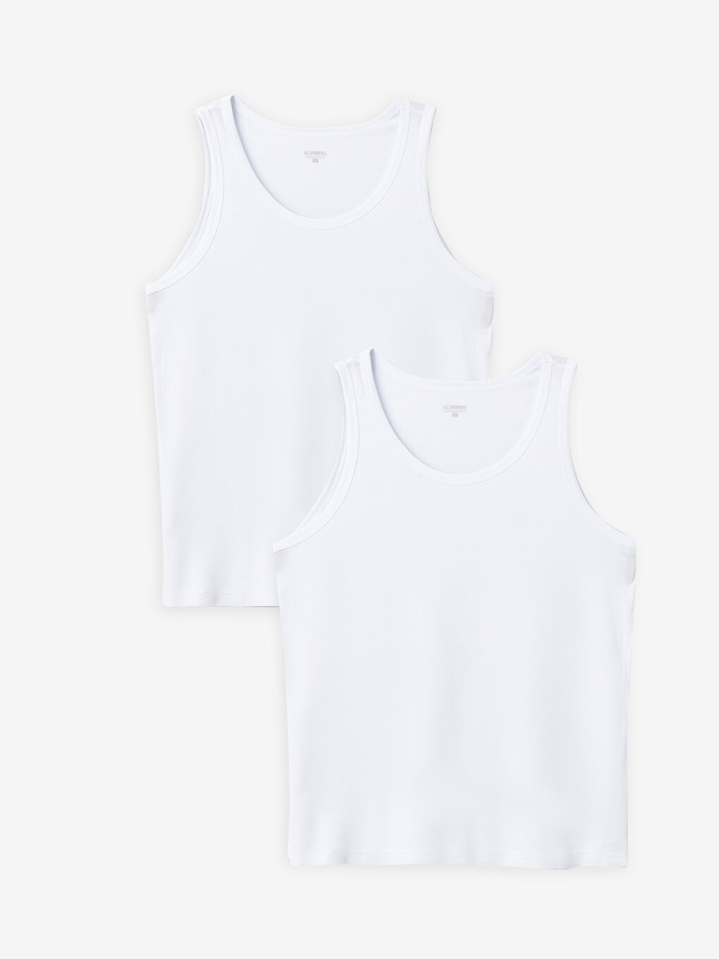 Beyaz U Yaka Basic Pamuklu Erkek Atlet 2'li-3