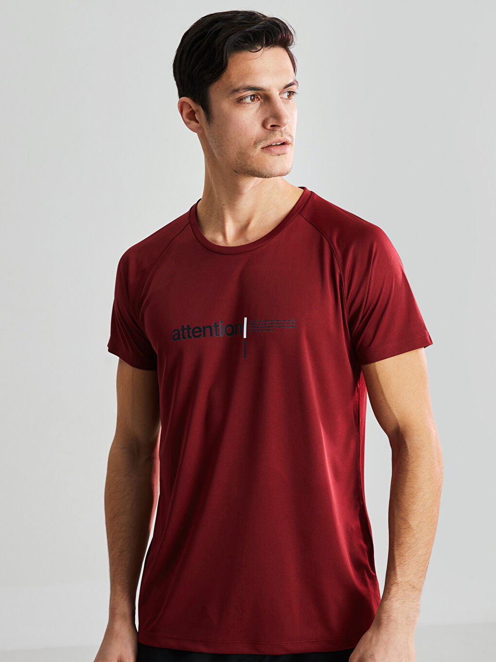 Bordo Bisiklet Yaka Kısa Kollu Erkek Spor Tişört