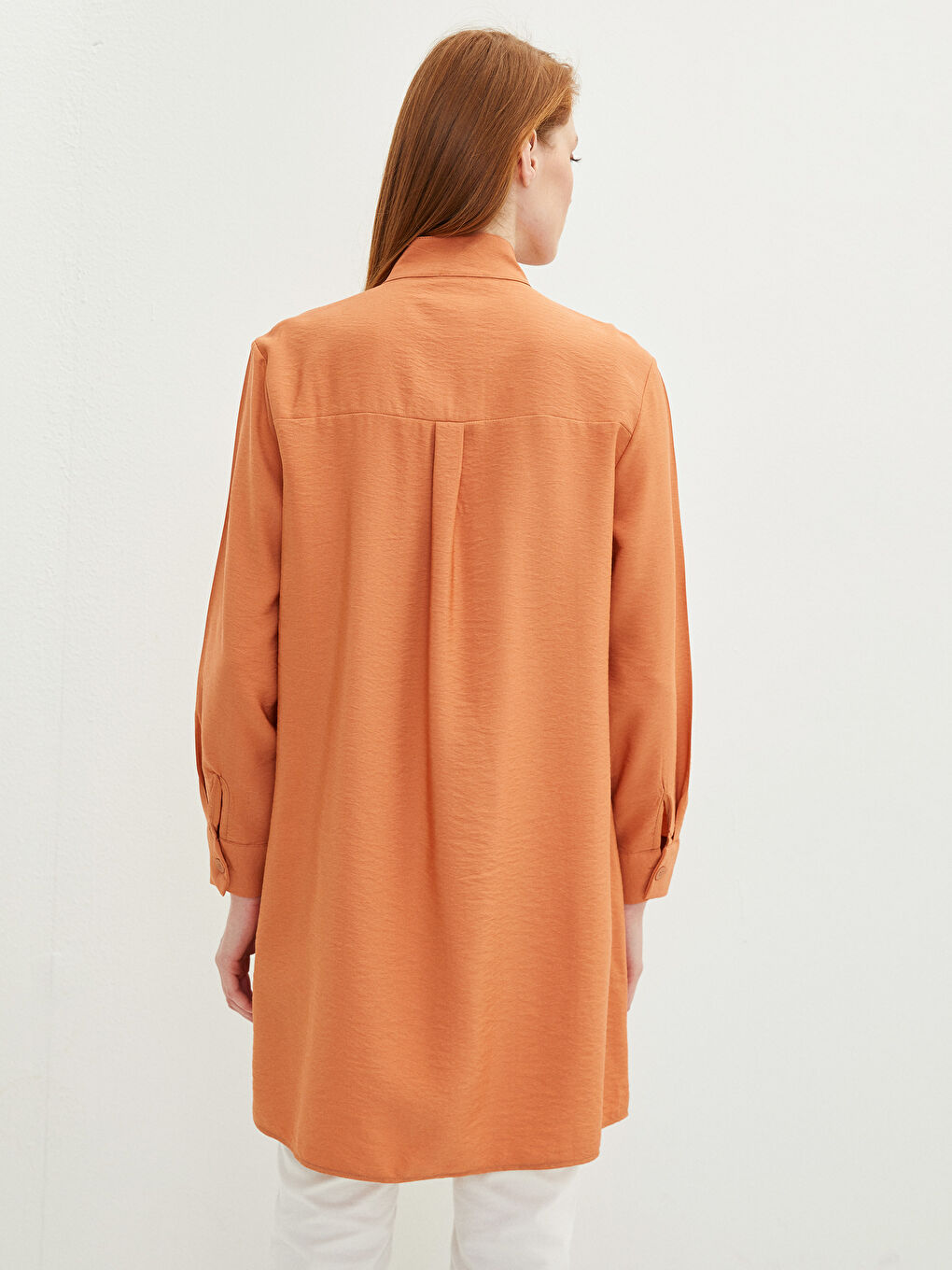 Tunique pour Femmes à Col Mao Unie à Manches Longues-4