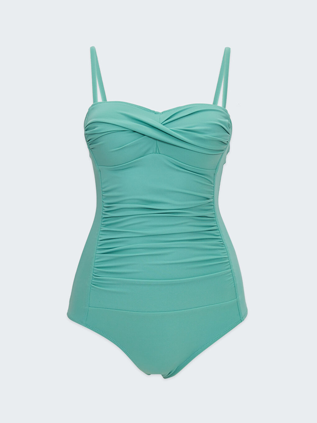 Yeşil Düz Dolgusuz Kadın Mayo