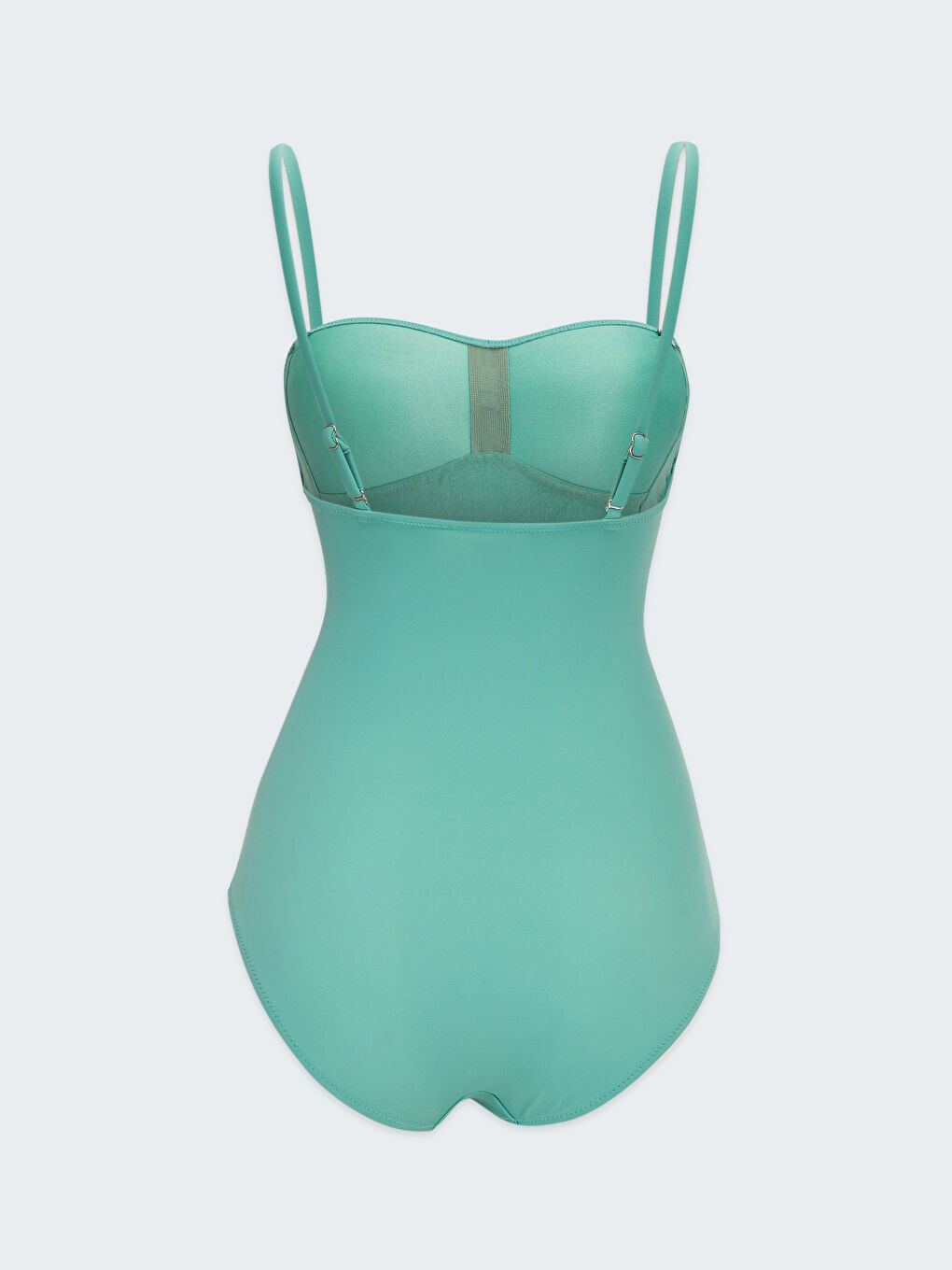 Yeşil Düz Dolgusuz Kadın Mayo-1