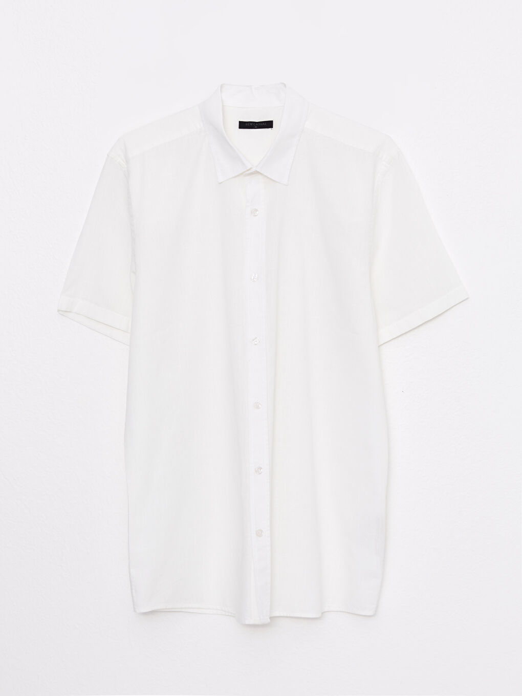 Ekru Rahat Kalıp Kısa Kollu Gabardin Erkek Gömlek