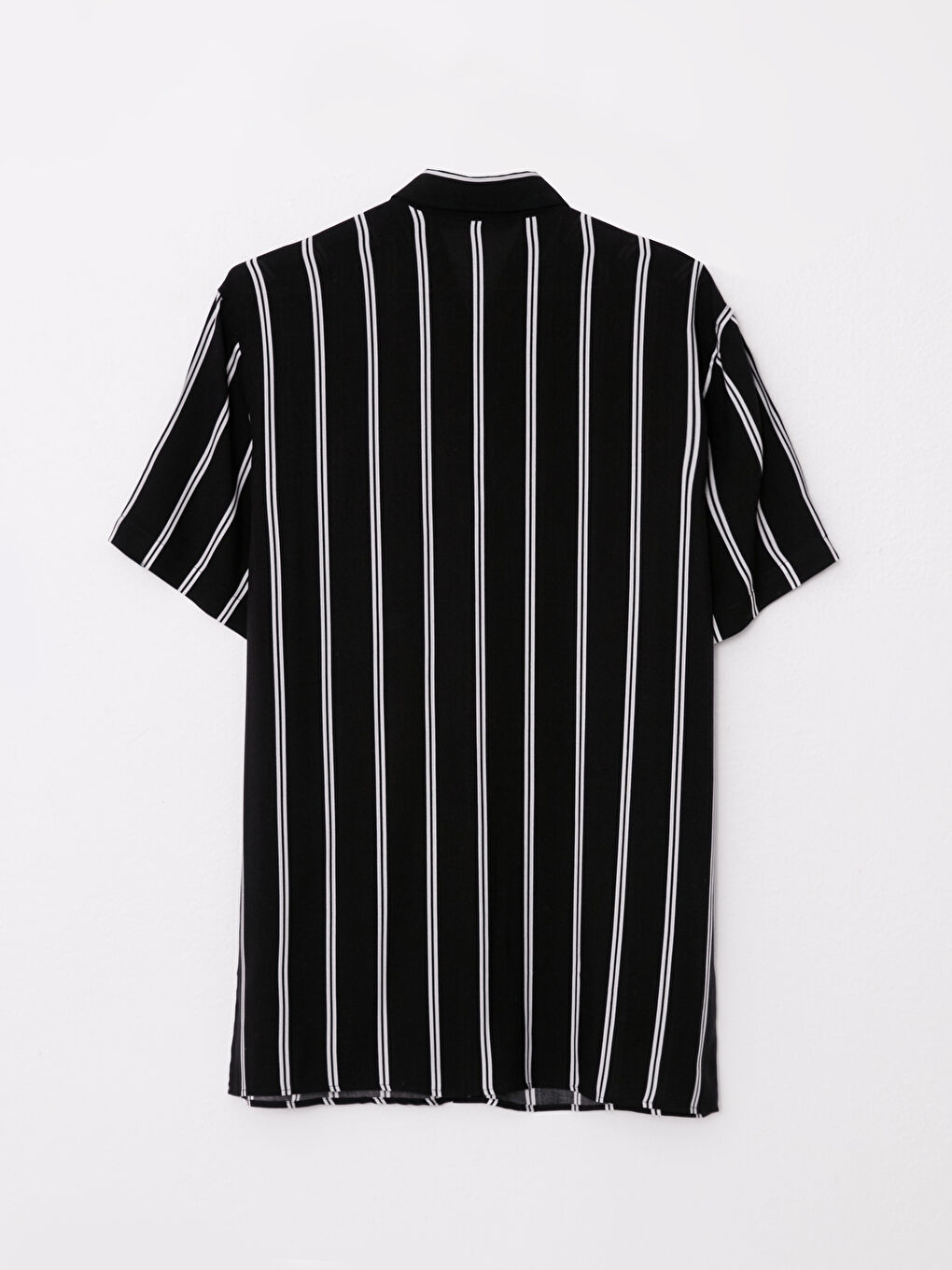 Regulär Geschnittenes Kurzarm Gestreiftes Popeline Herrenhemd-6