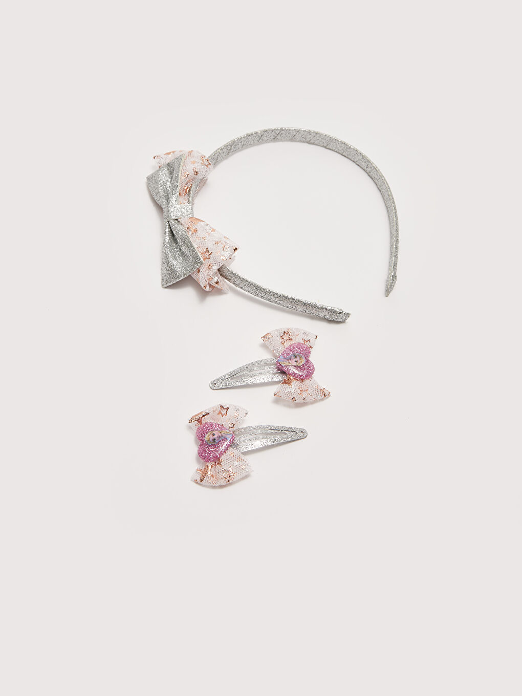 LCW ACCESSORIES Karişik Frozen Lisanslı Parlak Görünümlü Fiyonklu Toka Seti 3'lü - 1
