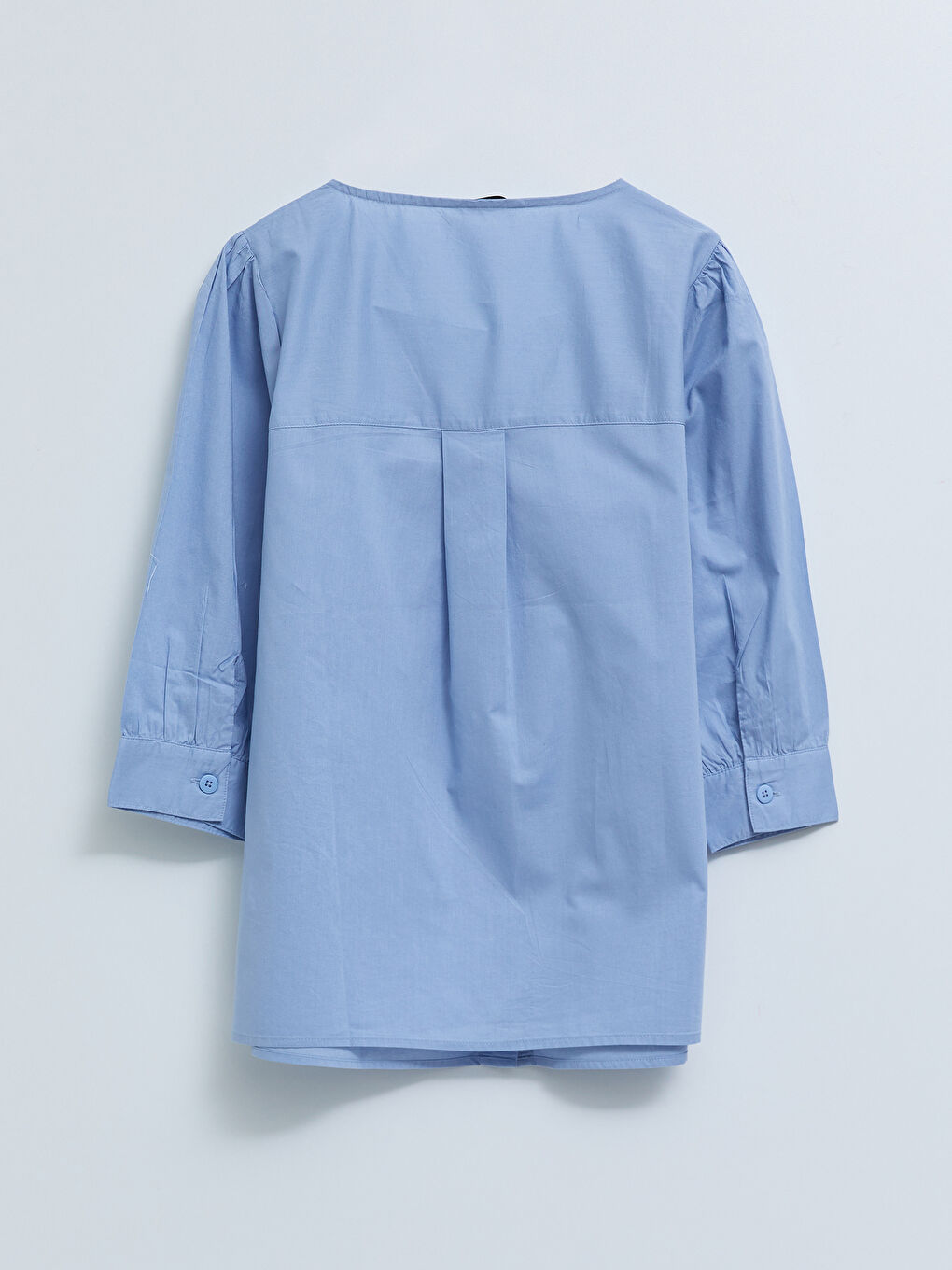 Baby Collar Plain Poplin Women's Blouse-7