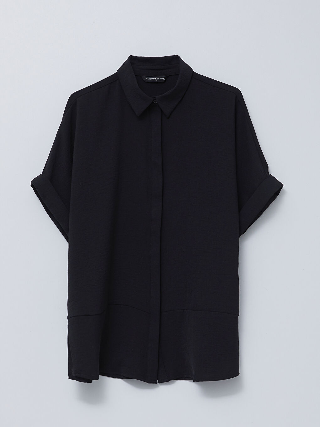 Chemise Femme à Manches Courtes Droite avec Fermeture à Boutons sur le Devant-5