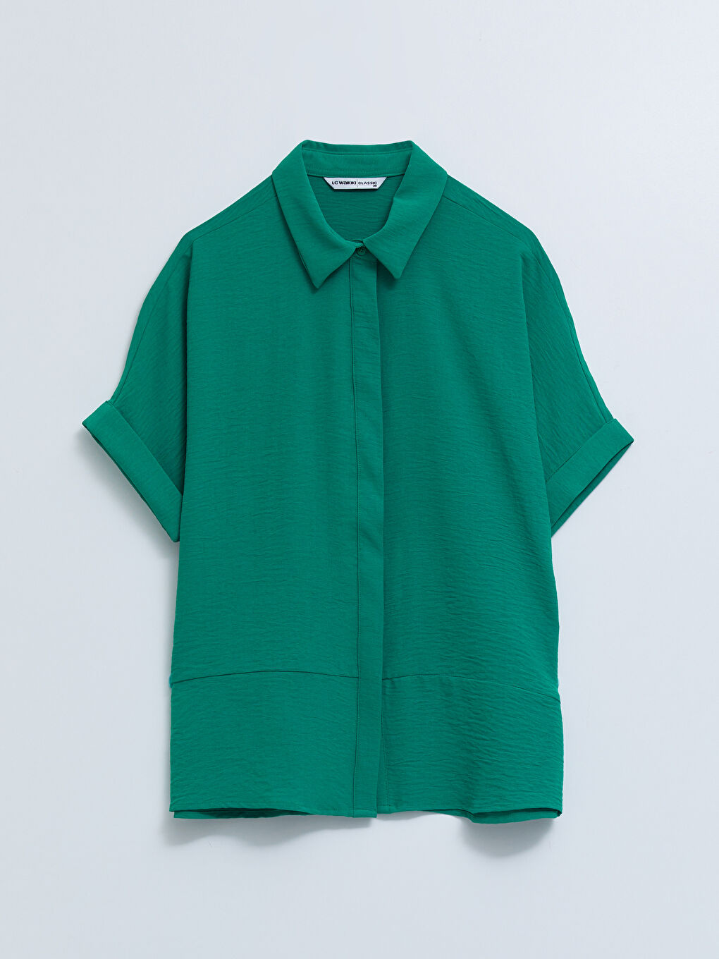 Chemise Femme à Manches Courtes Droite avec Fermeture à Boutons sur le Devant-7