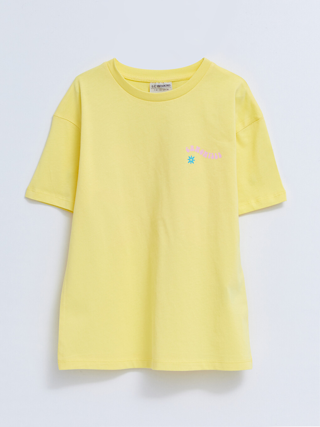 Crew Neck Printed Short Sleeve Girls' T-shirt