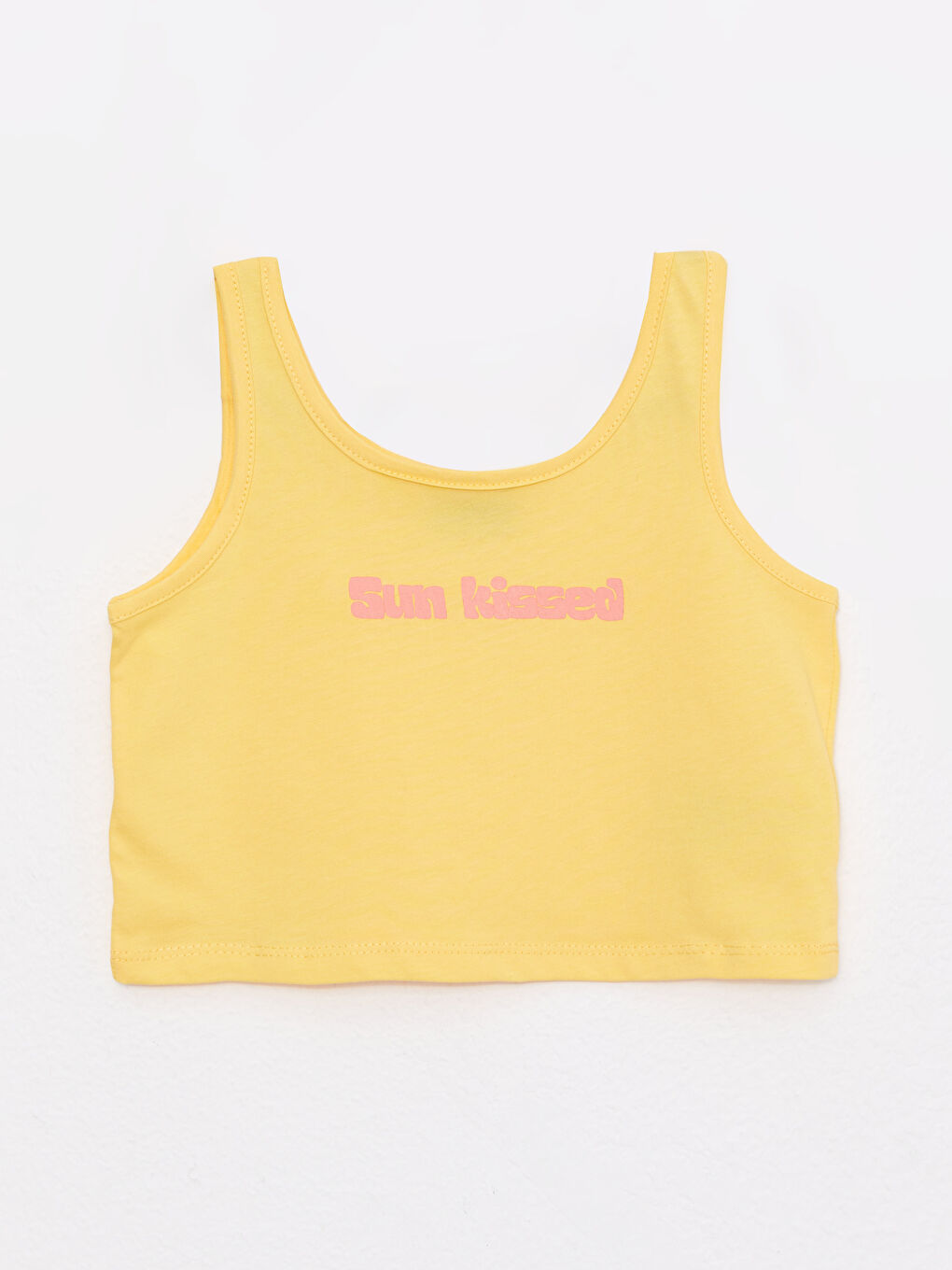 Mercan U Yaka Baskılı Pamuklu Kız Çocuk Atlet 2'li-1