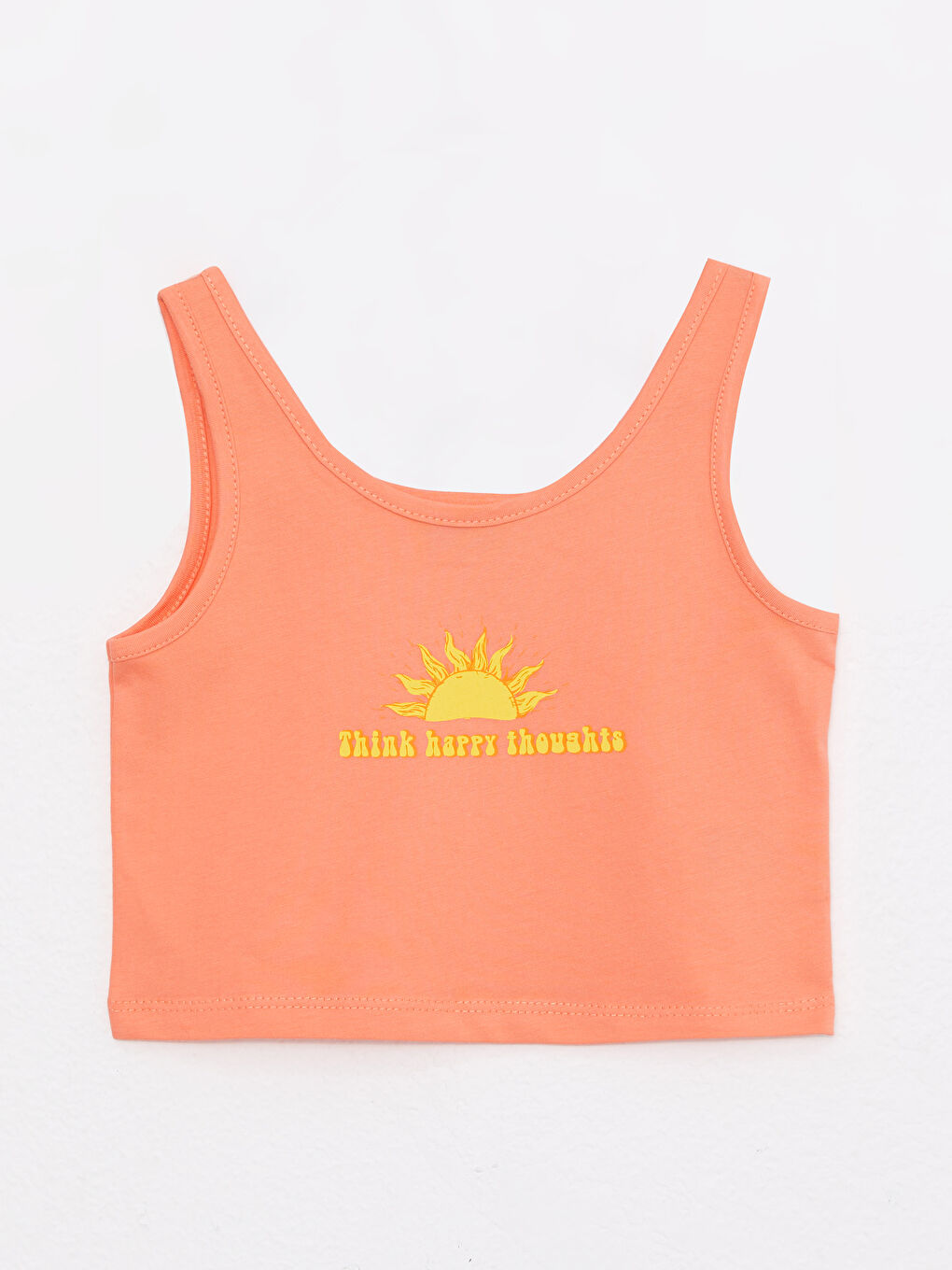 Mercan U Yaka Baskılı Pamuklu Kız Çocuk Atlet 2'li-2