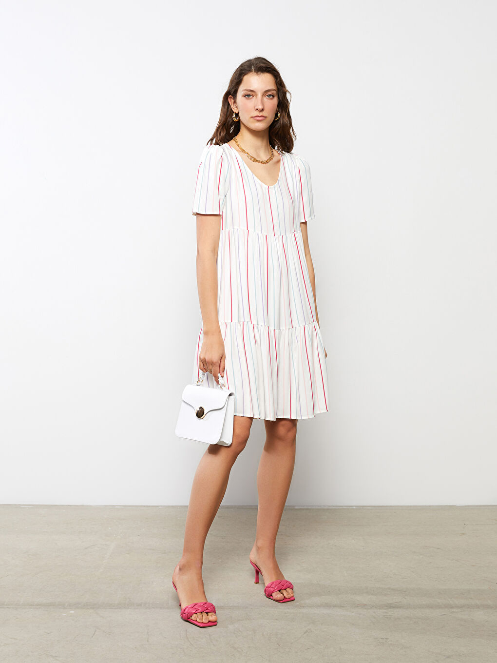 Žena EKRU haljina-1