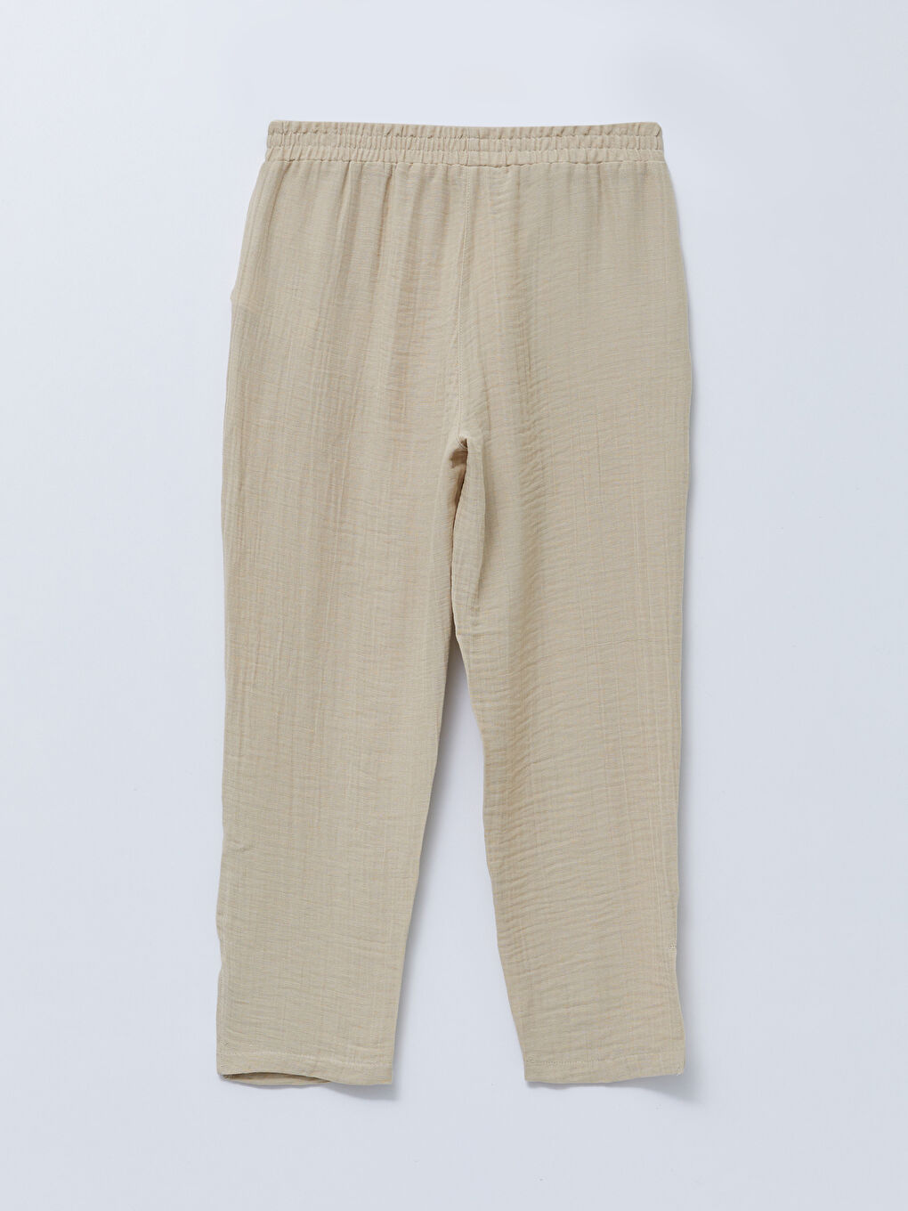 Женские прямые брюки с эластичным поясом и карманами-6