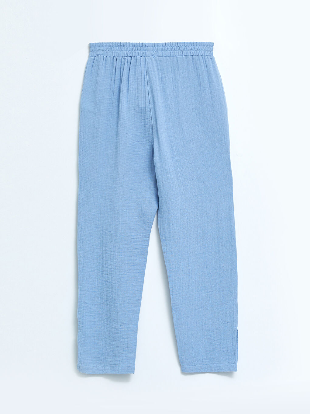 Elastic Waist Comfortable Fit Straight Pocket Women's Trousers Detailed-6