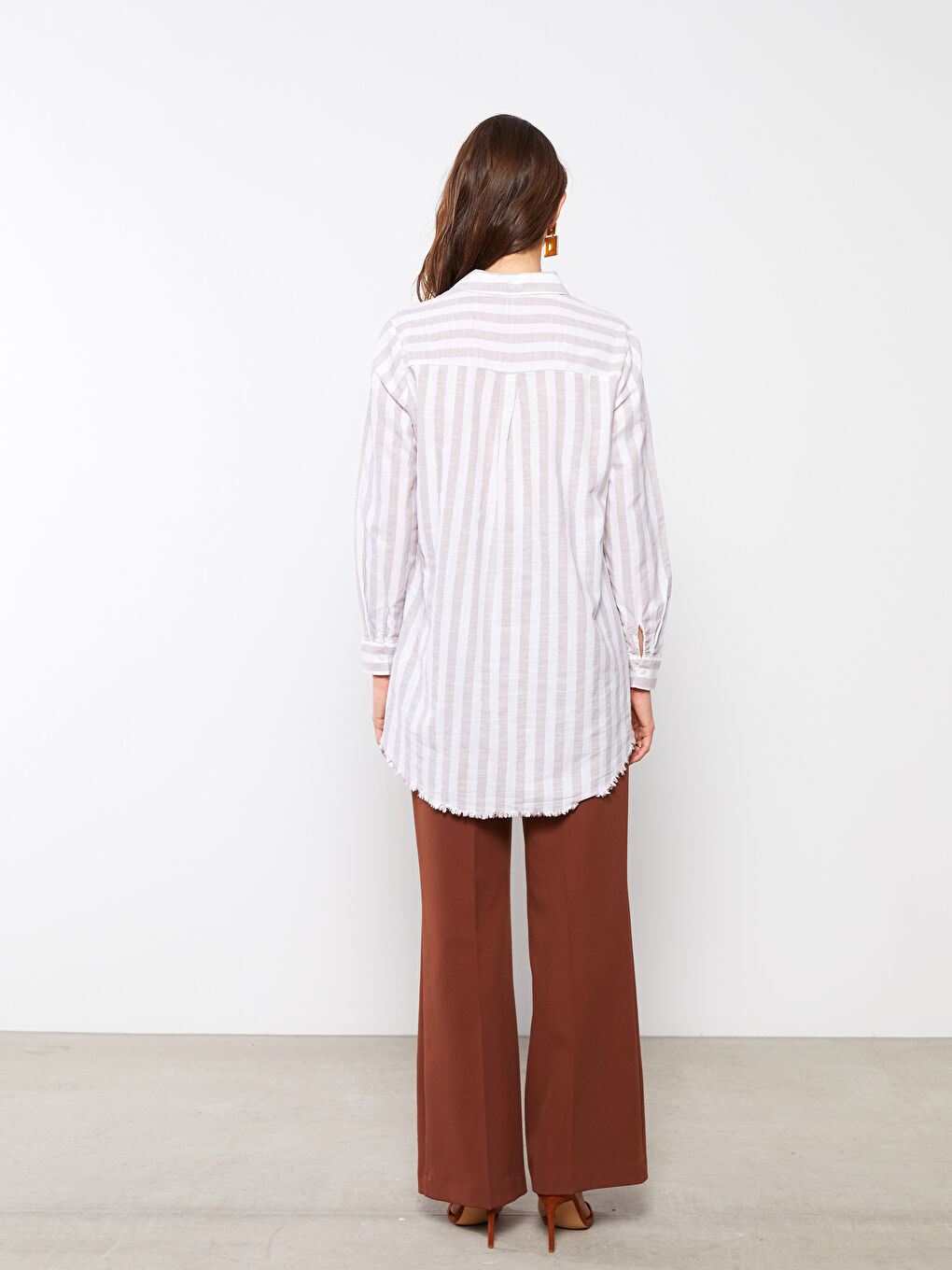 Tunică Cămașă Vărgată pentru Femei-4