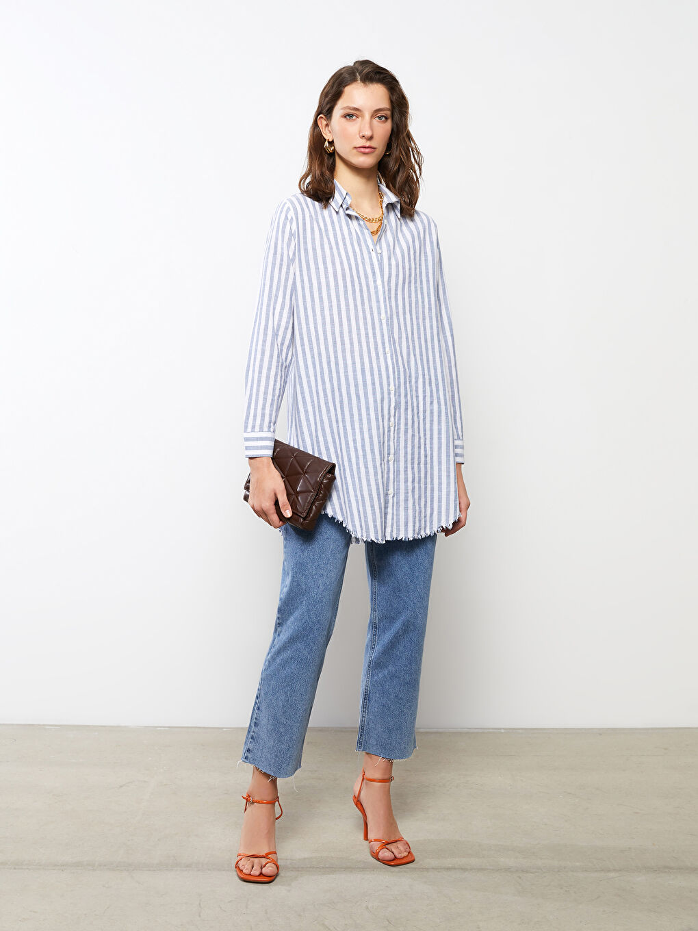 Striped Women's Shirt Tunic-1