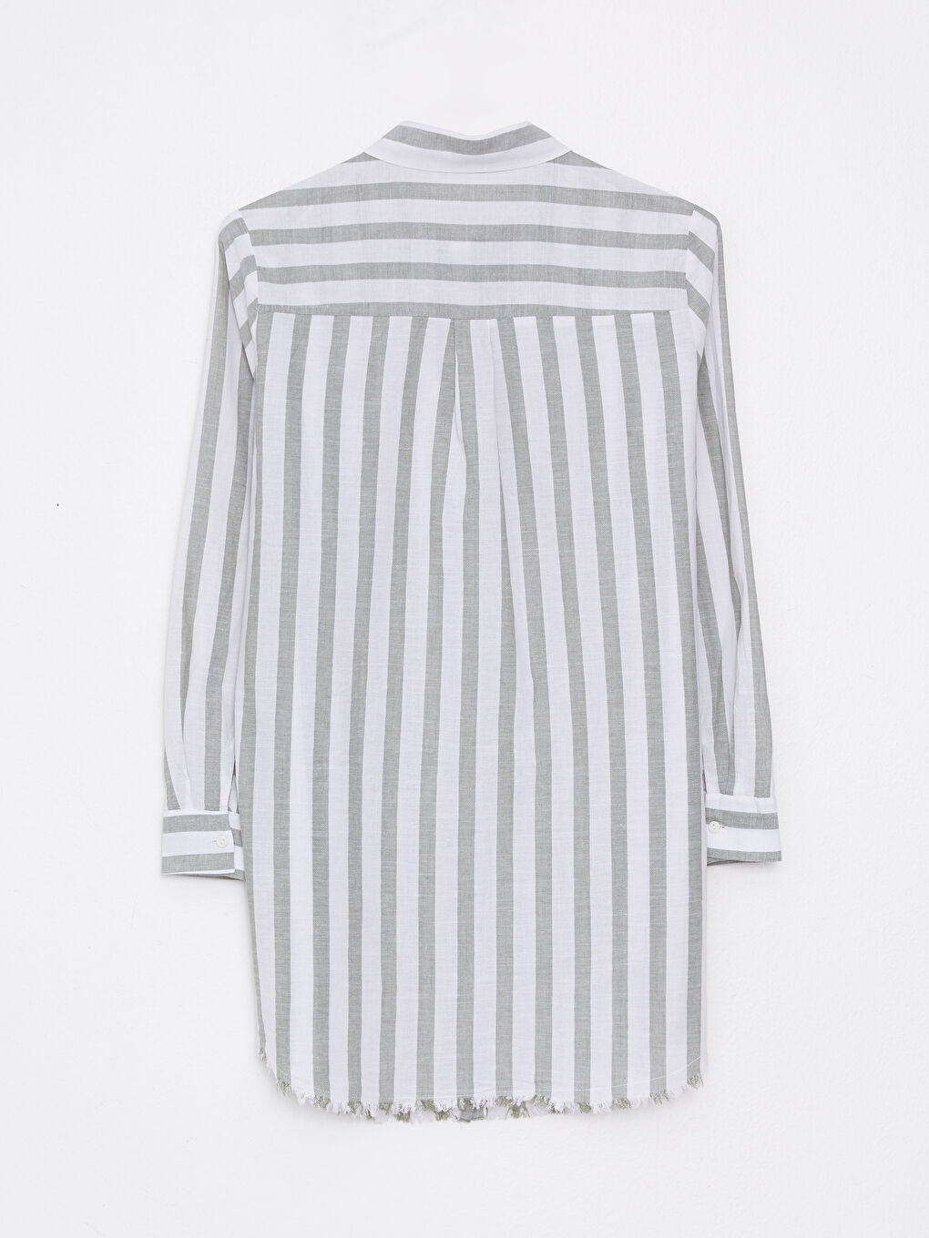 Haki Çizgili Kadın Gömlek Tunik-7