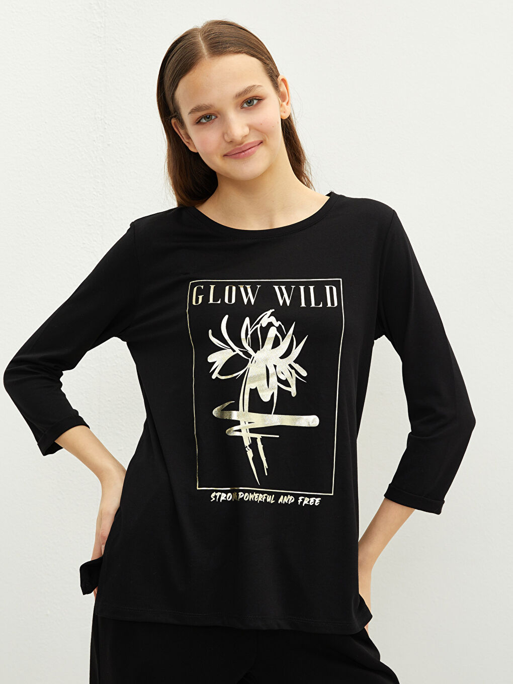 Crew Neck Printed Women's T-Shirt-1