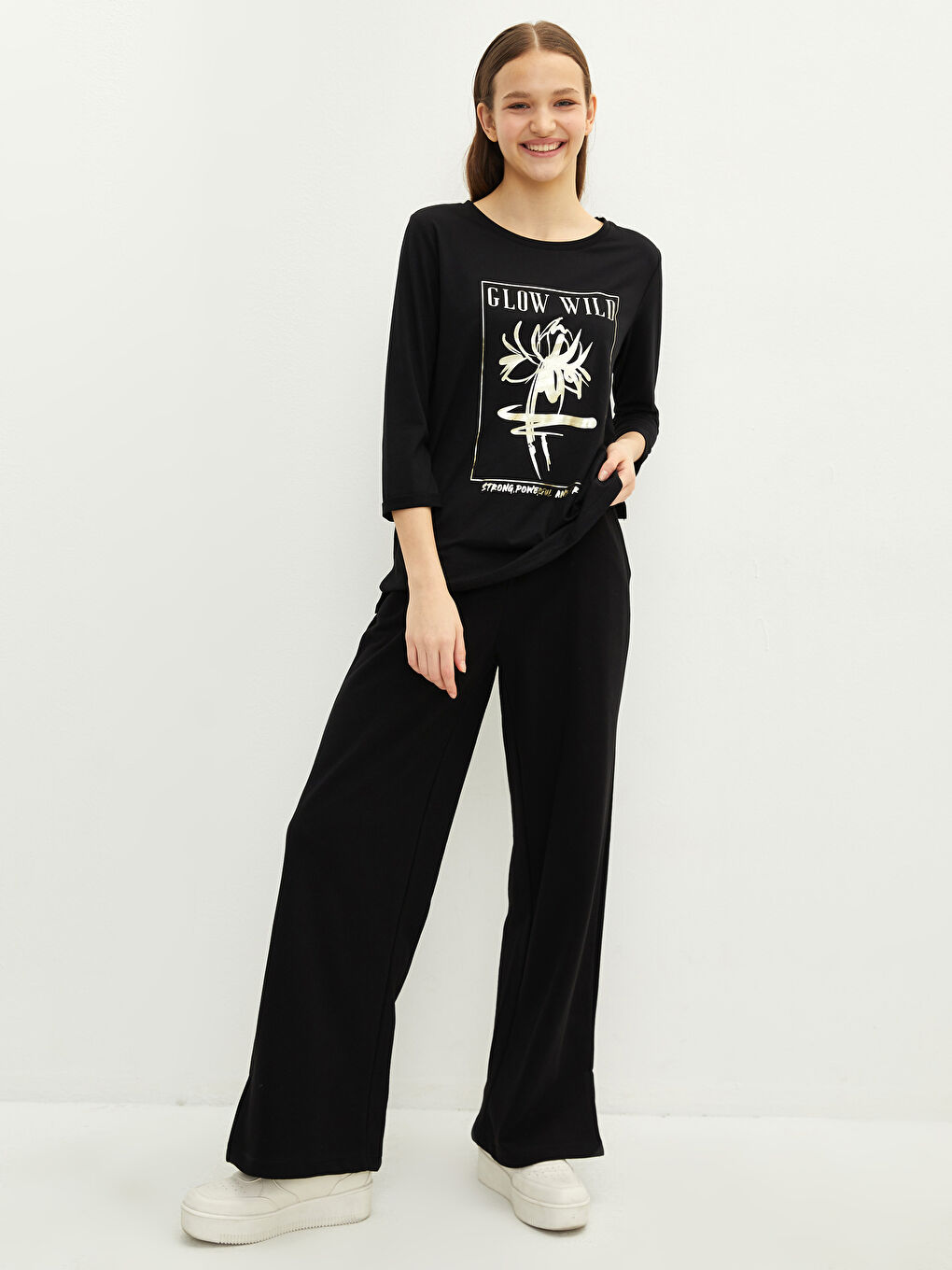 Crew Neck Printed Women's T-Shirt-2