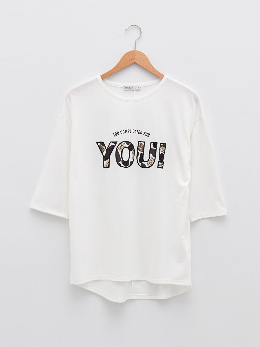 Tricou imprimat cu guler rotund pentru femei-5