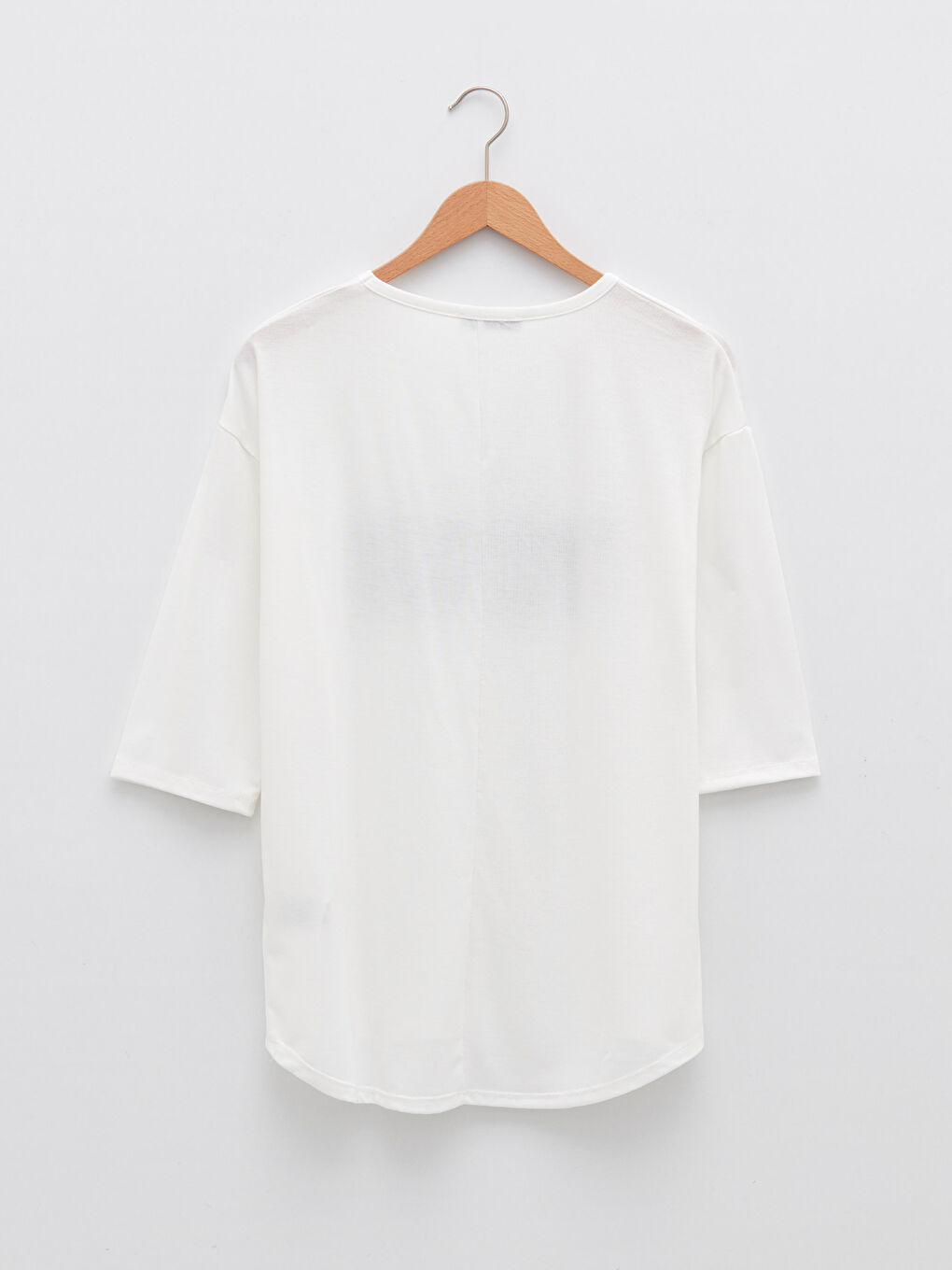 Tricou imprimat cu guler rotund pentru femei-6