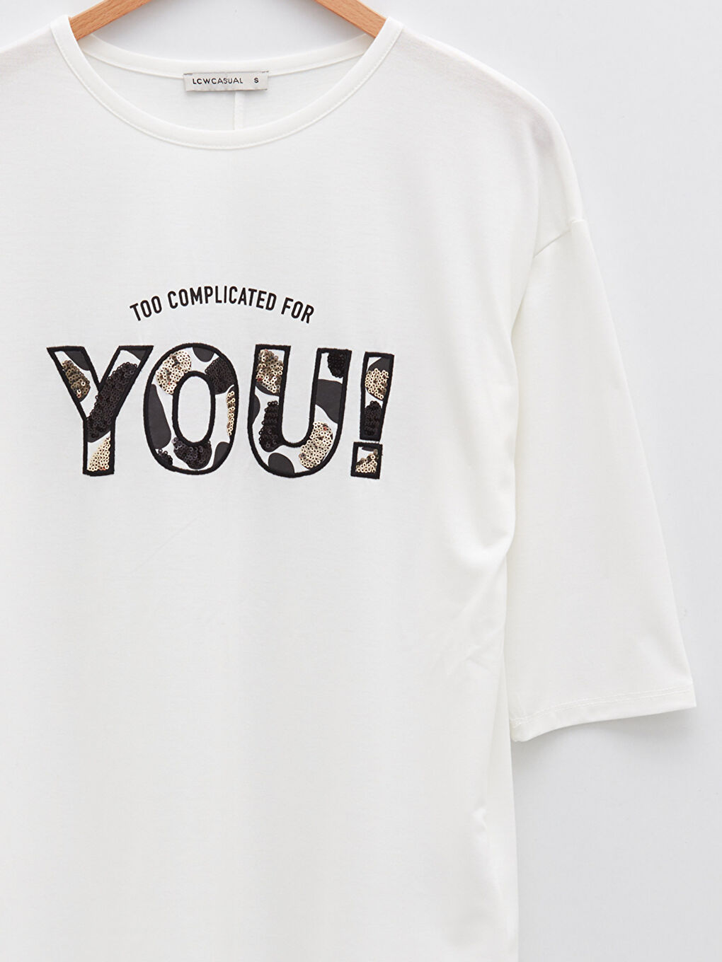 Tricou imprimat cu guler rotund pentru femei-7