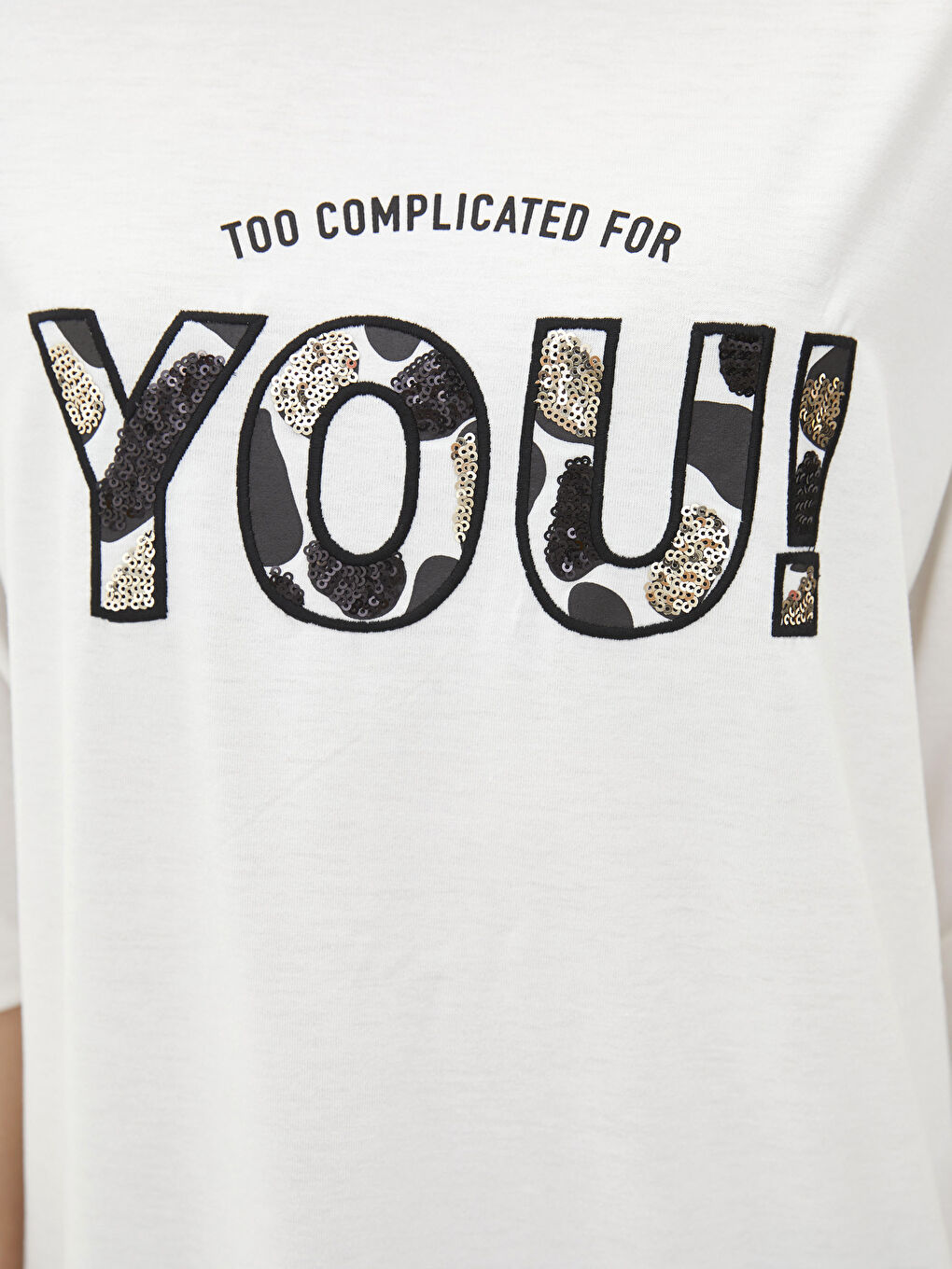 Tricou imprimat cu guler rotund pentru femei-3