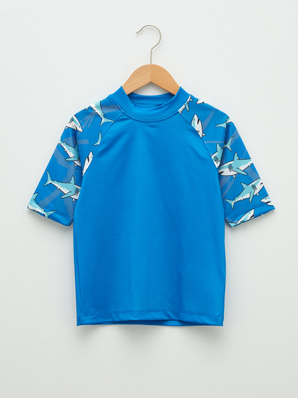 Crew Neck Printed Quick Dry Short Sleeve Boys Swimwear Top -S2BR23Z4-JXJ