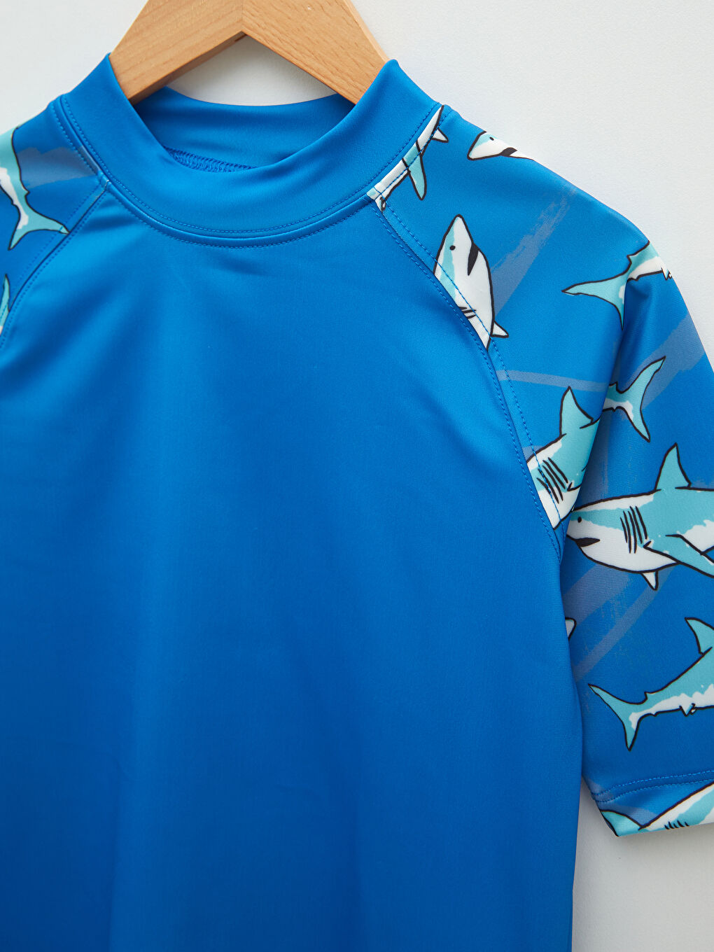 Crew Neck Printed Quick Dry Short Sleeve Boys Swimwear Top -S2BR23Z4-JXJ