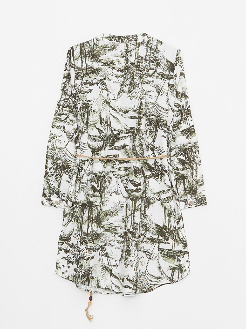 Yeşil Hakim Yaka Desenli Uzun Kollu Kadın Tunik-6