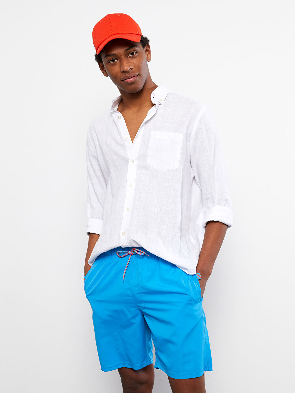 Basic Knee-Length Men's Swim Shorts -S2BR34Z8-H5T