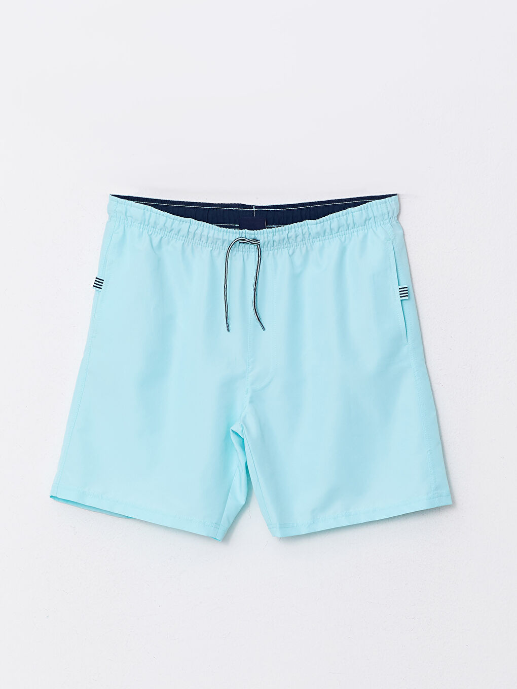 Yeşil Diz Hizası Boy Basic Erkek Deniz Şortu-5