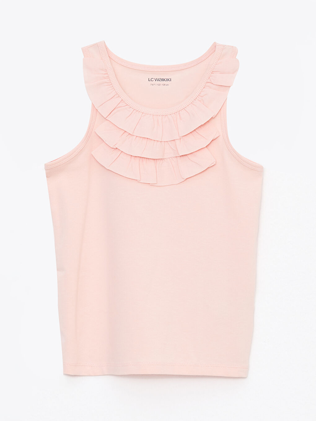 Crew Neck Basic Ruffle Detail Girl Athlete