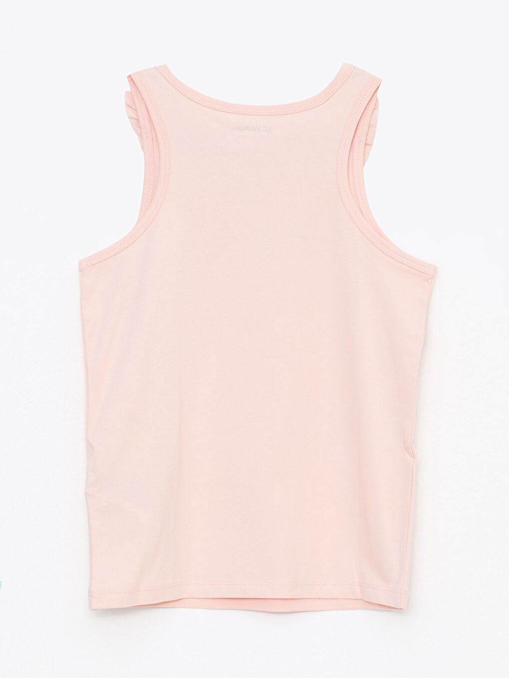 Crew Neck Basic Ruffle Detail Girl Athlete-1