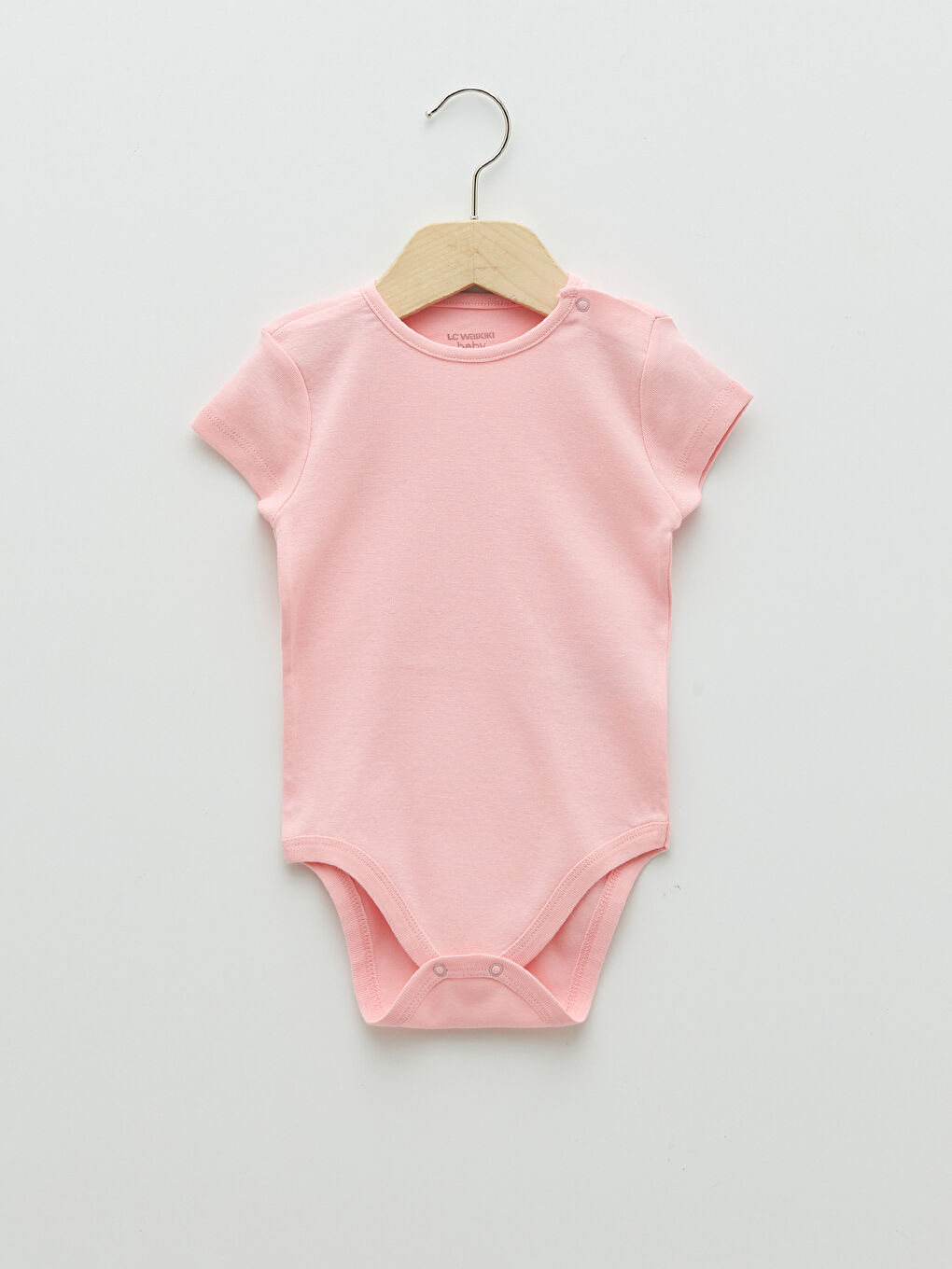 Crew Neck Short Sleeve Baby Girls' Snap Fastener Bodysuit 3-pack-2