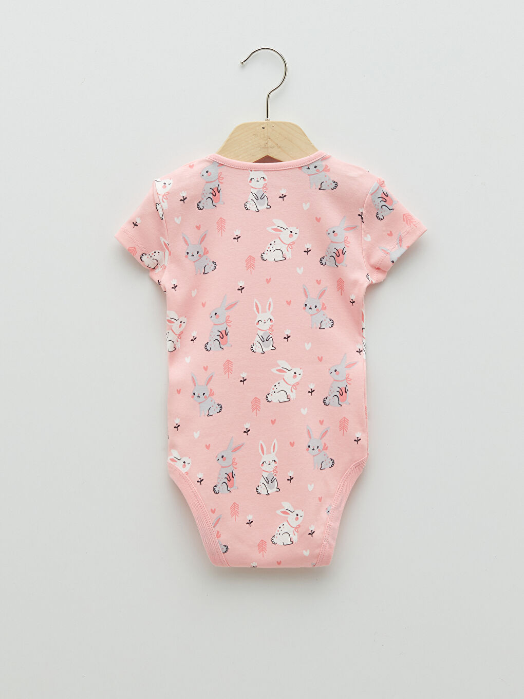 Crew Neck Short Sleeve Baby Girls' Snap Fastener Bodysuit 3-pack-4