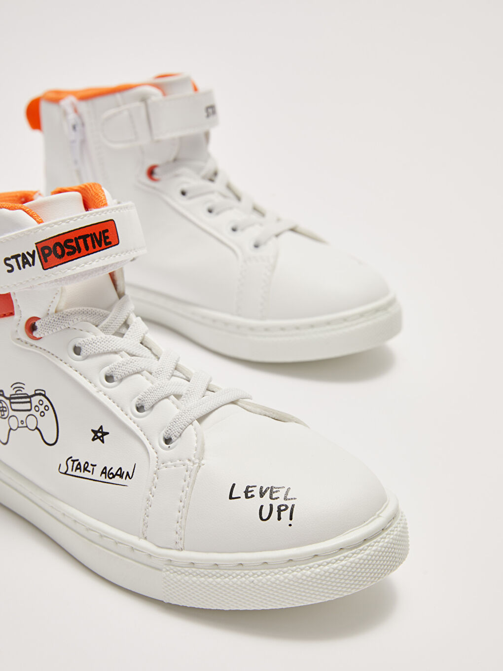 Кроссовки для мальчиков с принтом, шнурками и застёжками-липучками-4