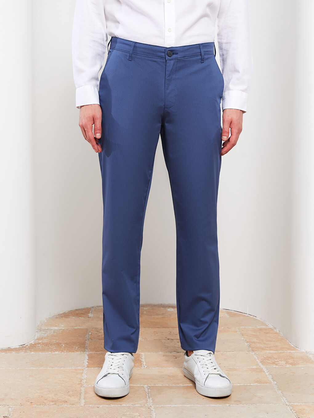 Slim Fit Gabardine Men's Chino Trousers-2