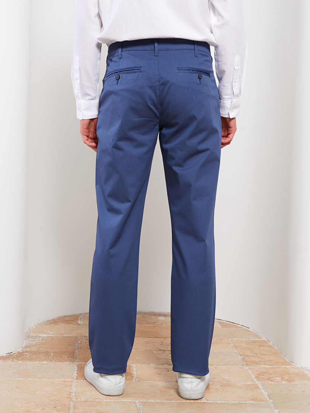 Slim Fit Gabardine Men's Chino Trousers-3