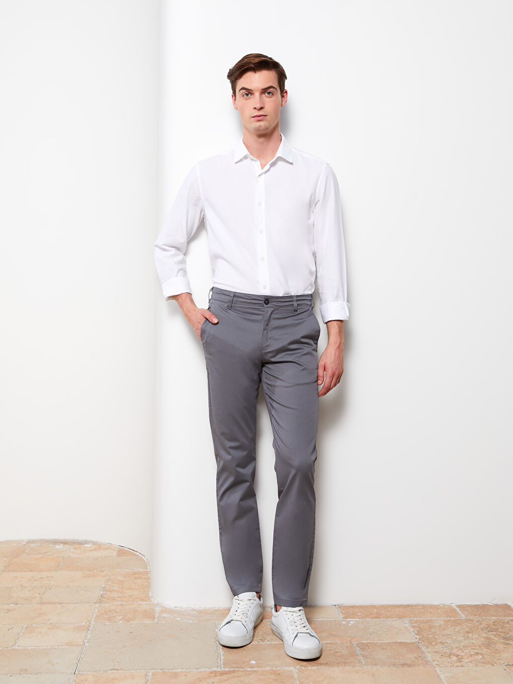 Muške slim-fit chino pantalone -S2BR65Z8-S2S