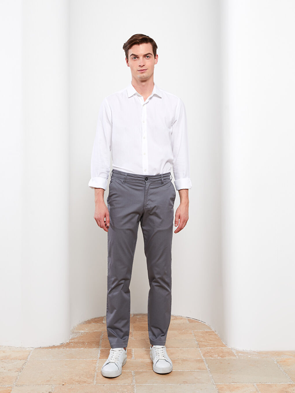 Muške slim-fit chino pantalone -S2BR65Z8-S2S