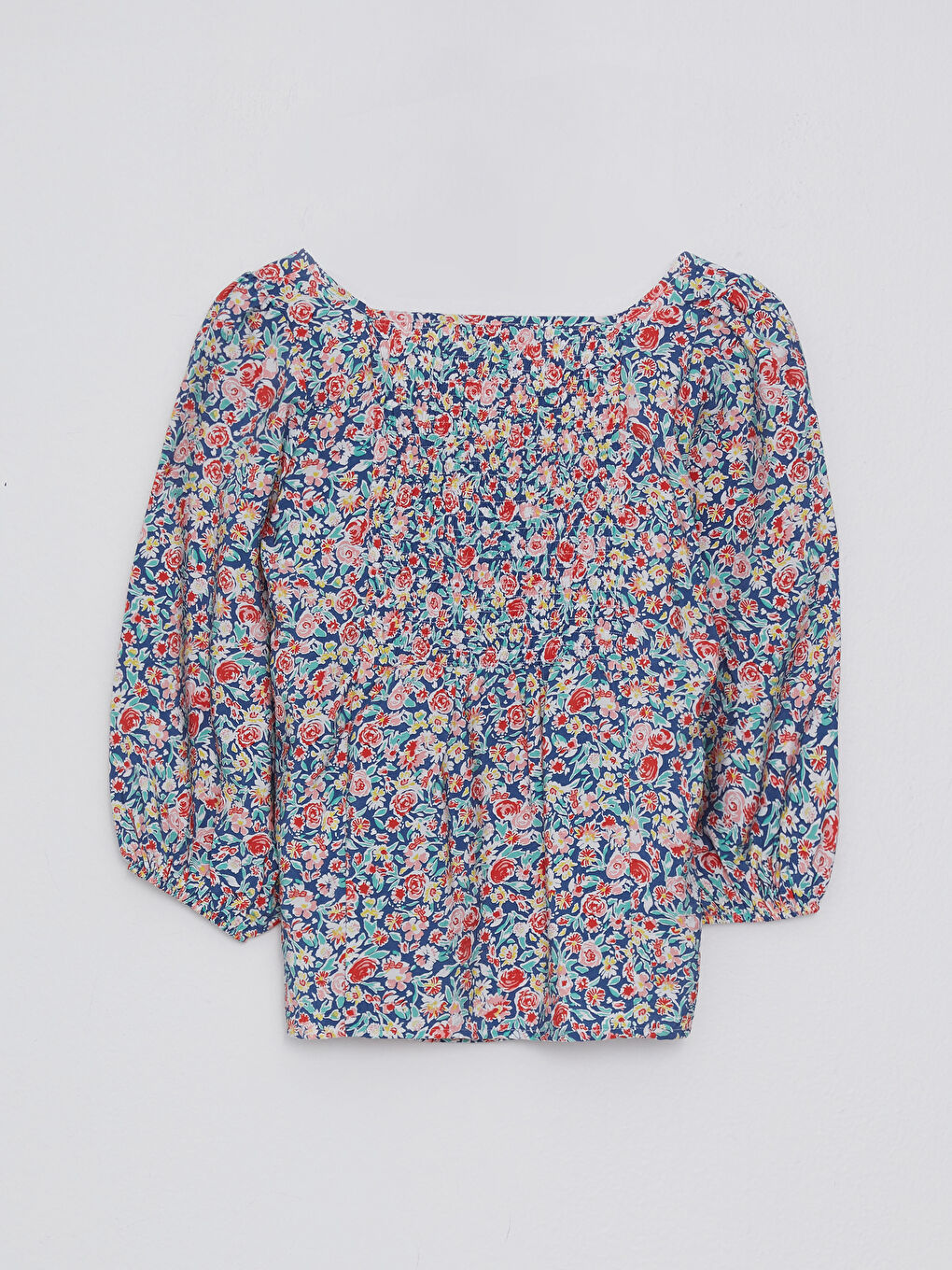 Square Collar Floral Women's Blouse-6