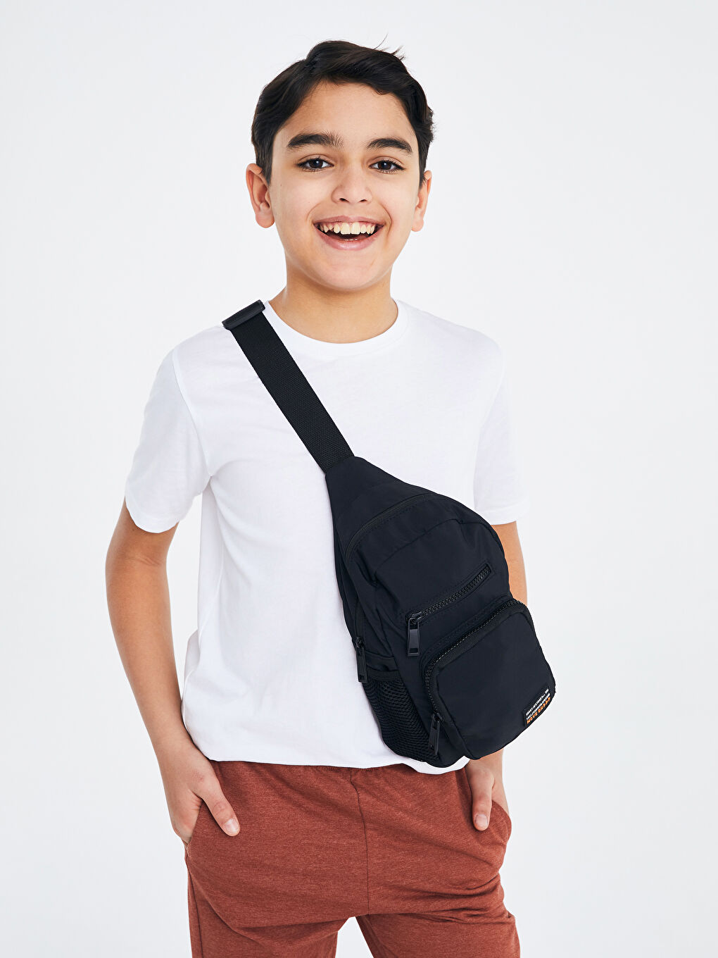 Sac à Dos et Sac de Poitrine Imprimé Garçon à Étiquette