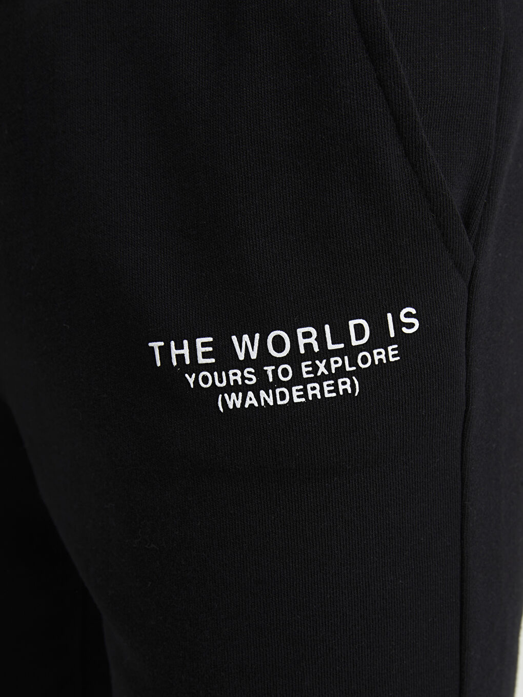 Siyah Standart Kalıp Erkek Eşofman Altı-3