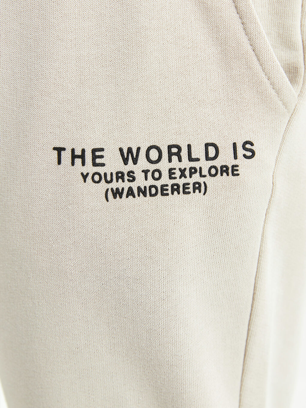 Bej Standart Kalıp Erkek Eşofman Altı-3