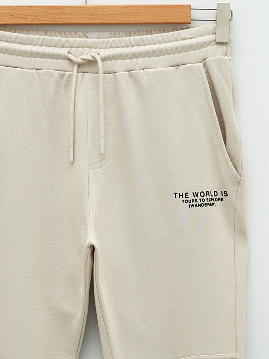 Bej Standart Kalıp Erkek Eşofman Altı-8