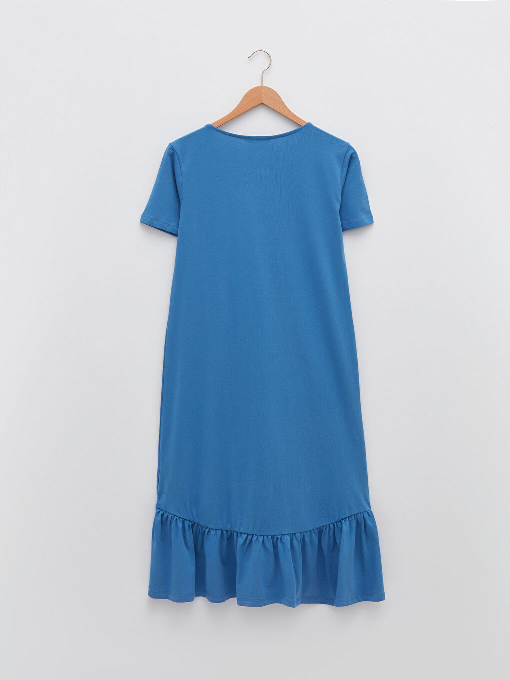 Crew Neck Printed Short Sleeve Cotton Women's Dress-5