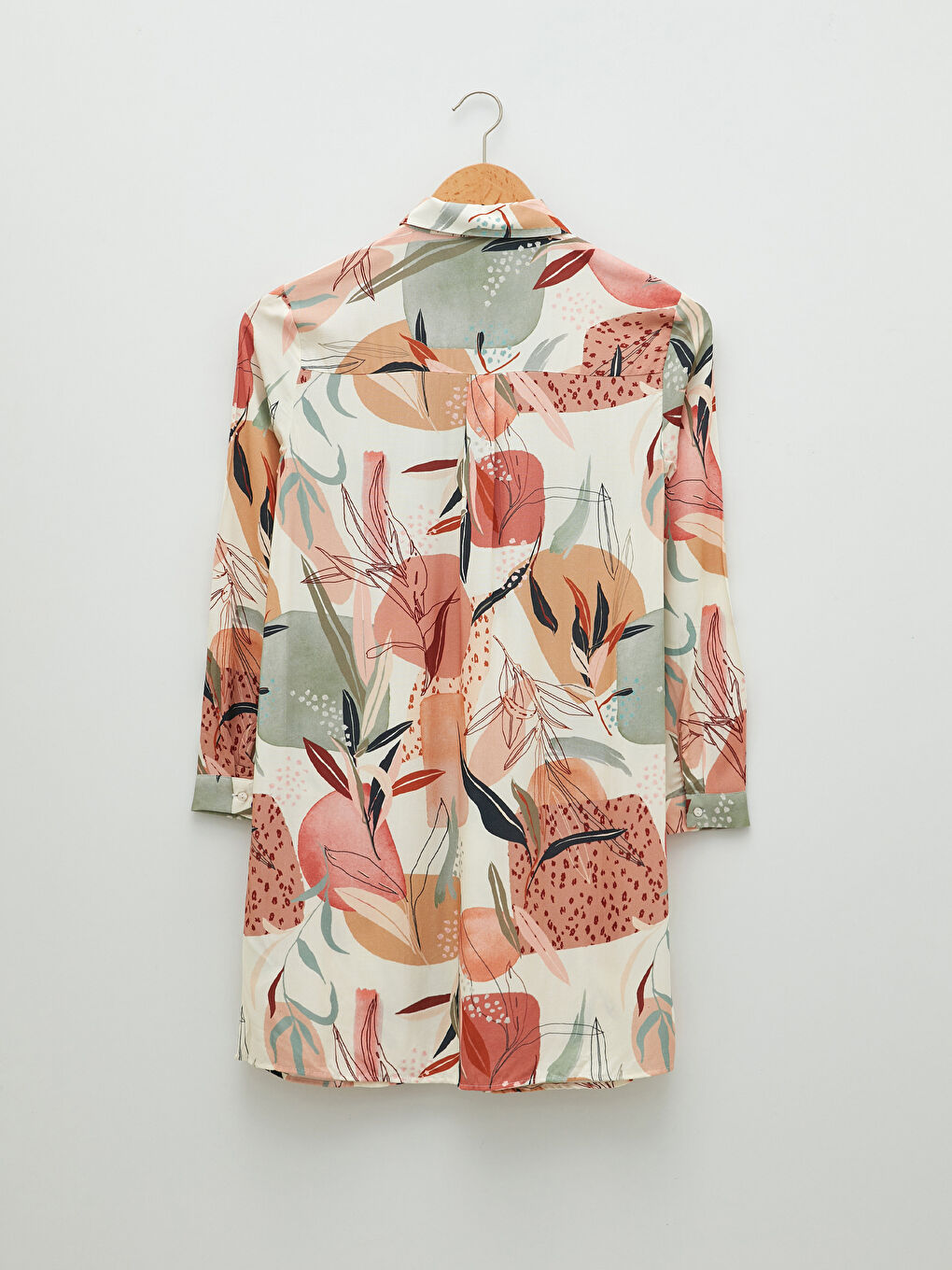 Patterned Long Sleeve Viscose Women's Shirt Tunic-6