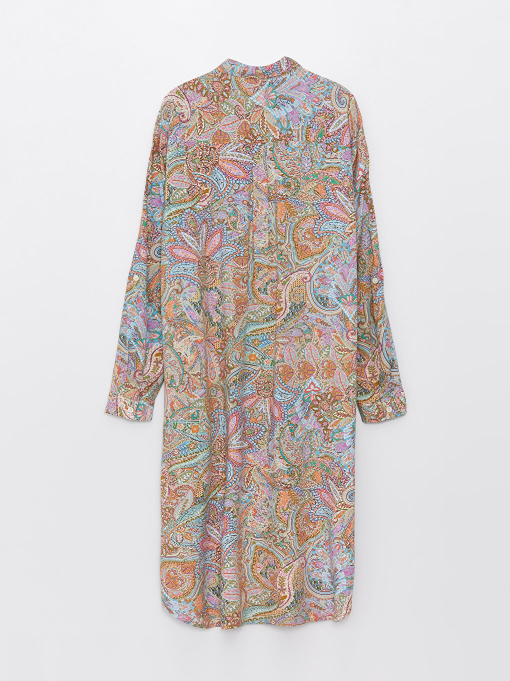 Patterned Long Sleeve Viscose Women's Shirt Tunic-6